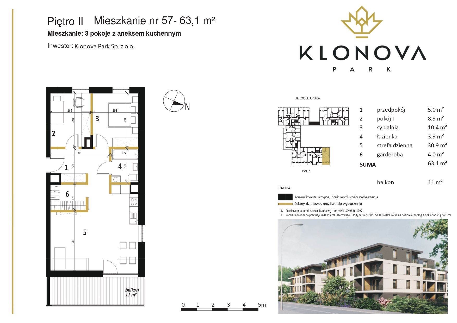 Apartamenty Klonova Park - Plan mieszkania 57